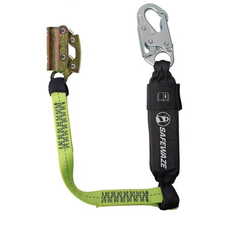 PRO 6' Stretch Energy Absorbing Lanyard: Rebar Hooks, Rescue Rings