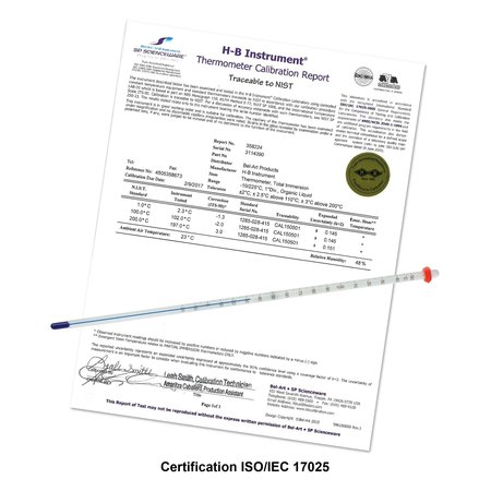 H-B INSTRUMENTS Durac Plus Total Immersion Thermometer,  B60205-1300