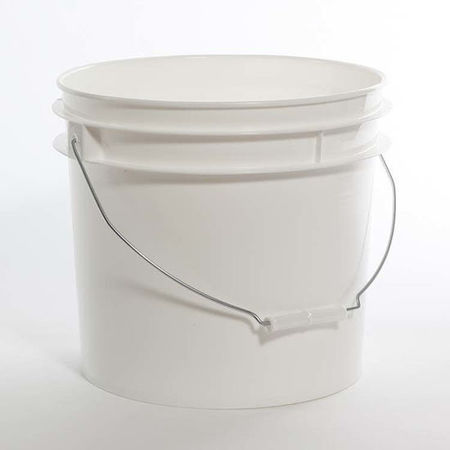 PIPELINE PACKAGING Open Head Pail, HDPE, White, 3.5 gal., Height: 10-7/8" 01-05-048-00134