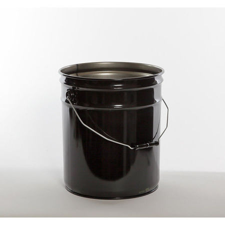 PIPELINE PACKAGING Open Head Pail, Steel, Black, 5 gal., Lining: Rust Inhibitor 01-19-048-00182