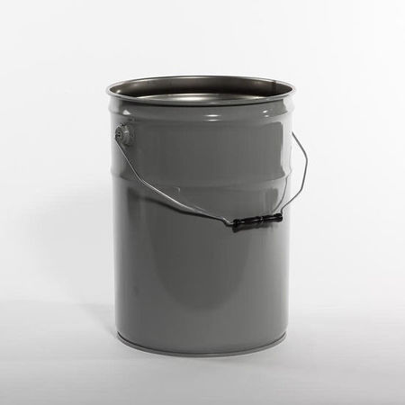 PIPELINE PACKAGING Open Head Pail, Steel, Gray, 6 gal. 01-19-048-00225