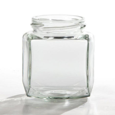 Pipeline Packaging Hex Glass Jar, 9 oz. 08-04-033-00014