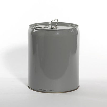 PIPELINE PACKAGING Tight Head Pail, Steel, Gray, 5 gal., UN Rating Liquid: X1.6/300 01-19-079-00014