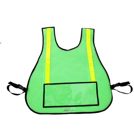 R&B FABRICATIONS Large Traffic Vest with Window, Lime Gre 003L-LG-WINDOW