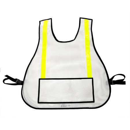 R&B FABRICATIONS Traffic Safety Vest with Window, White 003L-WH-WINDOW