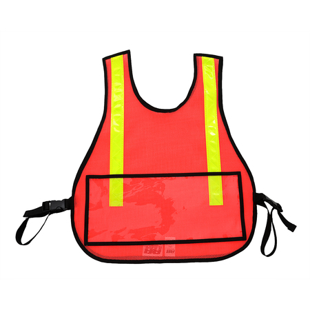 R&B FABRICATIONS Traffic Safety Vest with Window, Orange 003OR-WINDOW