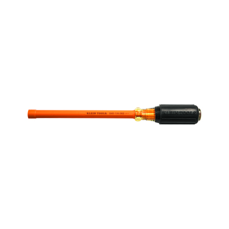 KLEIN TOOLS Insulated 1/4-Inch Nut Driver, 6-Inch Hollow Shaft 646-1/4-INS