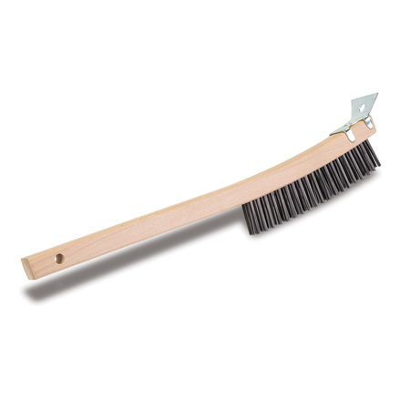 MALISH Wire Brush, w/ Scraper, 14-1/4 in L Overall, 12 PK 0194