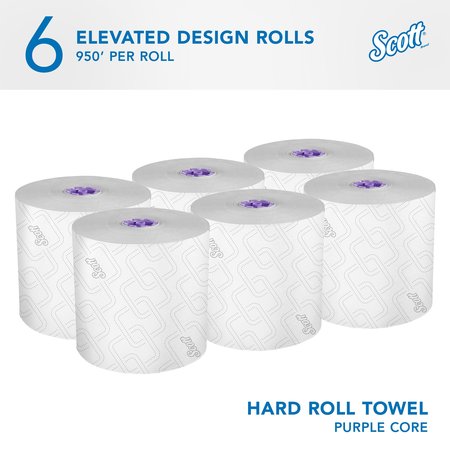 Kimberly-Clark Professional High-Capacity Hard Roll Towels for Purple Core Dispensers, Unperforated, (950'/Roll, 6 Rolls) 02001