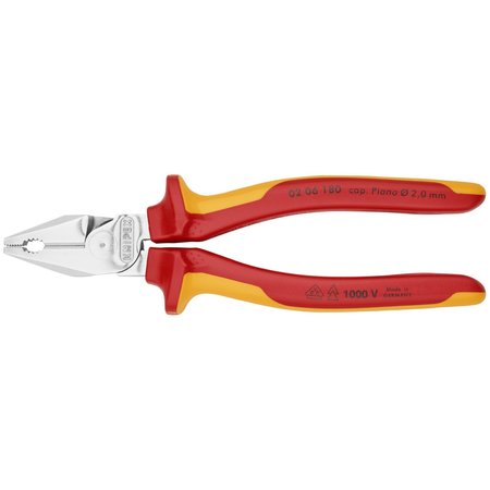 KNIPEX High Leverage Combination Pliers, 7 1/4 02 06 180