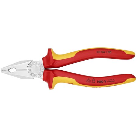 KNIPEX Combination Pliers, 7 1/4" Combination P 03 06 180