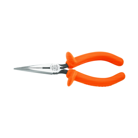 KLEIN TOOLS 7 3/8 in D203 Needle Nose Plier, Side Cutter Cushion Grip Handle D203-7-INS