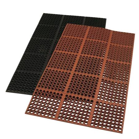 Rubber-Cal "7/8 in. Dura-Chef" Rubber Comfort Kitchen Mat - 7/8 in x 38.5 in x 58.5 in - Red Rubber Mats 03-116