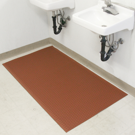 Rubber-Cal "Safe-Grip" Slip-Resistant Traction Mats - 1/4 in x 34 in x 4 ft - Brown Rubber Runner 03-161
