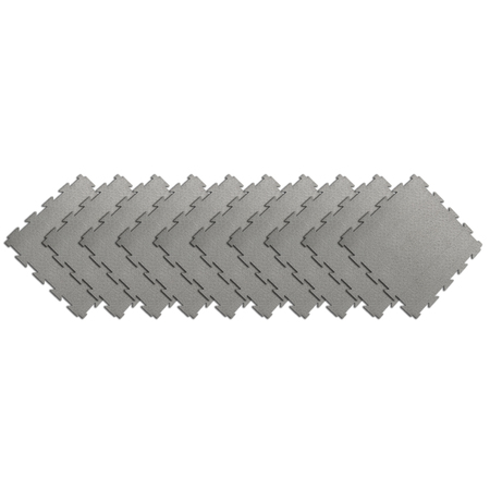Rubber-Cal "Terra-Flex" Interlocking Flooring - 1/4 x 24 x 24 in - 1 Pk - 4 Sqr/Ft - Dark Gray Rubber Tiles 03-188