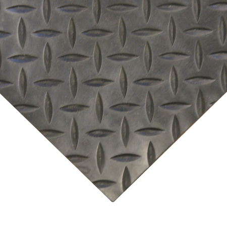 Rubber-Cal "Diamond-Plate" Rubber Flooring Rolls - 3 mm x 4 ft x 6 ft Rolls - Black 03-206-W100