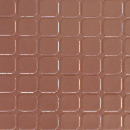 Rubber-Cal "Block-Grip" Vinyl Flooring Rolls - 2 mm x 4 ft x 9 ft Roll - Brown 03-211