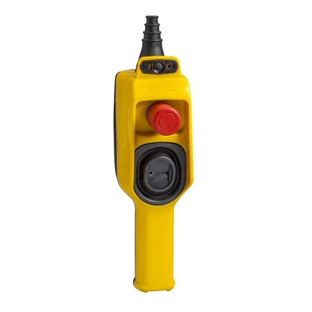 SCHNEIDER ELECTRIC Pendant control station, Harmony XAC, plastic, yellow, 1 2 directional push button XACD21A0101