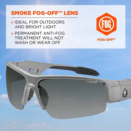 Skullerz By Ergodyne Safety Glasses, Smoke Polarized DAGR-AF