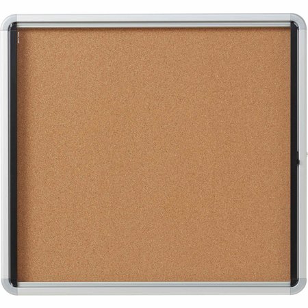 Quartet Enclosed Cork Bulletin Board 27"H, Aluminum EIHC2730