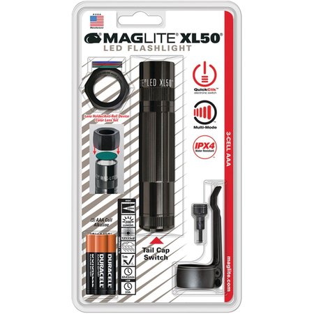 Maglite Black No Led Tactical Handheld Flashlight, AAA, 200 lm XL50-S301CK