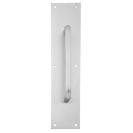 TRIMCO Square Corner Pull Plate with 8" 1194 Pull Satin Nickel 3-1/2"x15" 1017-2B.619