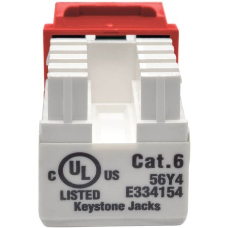 Tripp Lite Keystone Jack, Cat6/Cat5e, Punch Down, Red N238-001-RD