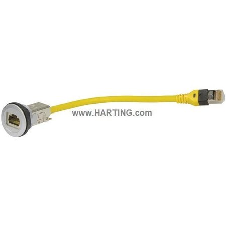 HARTING Cordset, 0.2m, Yellow, 26 AWG 09454521501