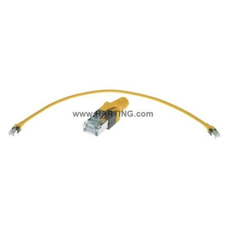 HARTING Cordset, 0.5m, Yellow, 26 AWG 09474747104