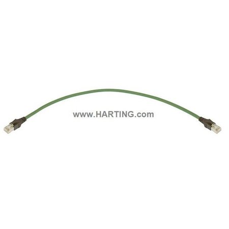 HARTING Cordset, 0.5m, Green, 26 AWG 09484747766005