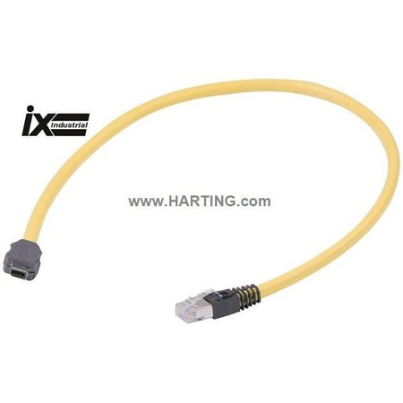 HARTING Cordset, 1m, Yellow, 28 AWG 09482612749010