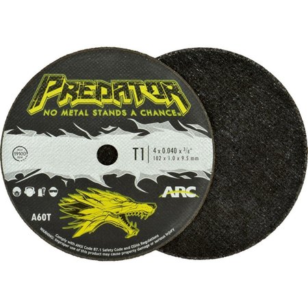 ARC ABRASIVES Cut Off Whl 4 x .04 x 3/8 A60T Type1 904043805