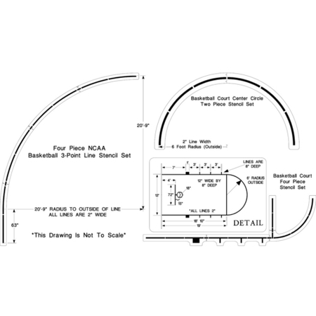 NEWSTRIPE Stencil, NCAA Basketball Kit, 1/8" 10003330