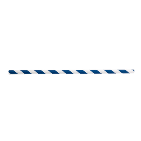 TABLECRAFT Straws, 7.75", 6mm, Blue Striped, Pap, PK500 100121