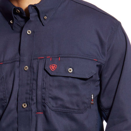 Ariat FR Button Down Shirt, Navy, 2XL 10019062
