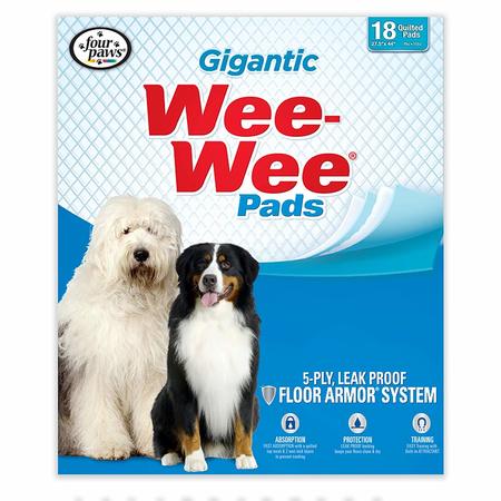 FOUR PAWS Wee-Wee Pads 18Pcs Gigantic Wht 27.5"x44 100202102