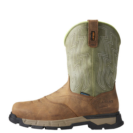 Ariat Size 12 Men's Western Boot Composite Work Boot, Brown/Green 10021486