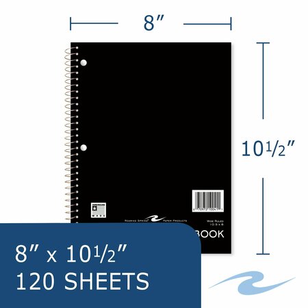 Roaring Spring Pallet of 3 Subject Wirebound Notebooks, 10.5"x8", 120 sht, Asstd. Cover Colors, wide Ruled w/Margin 10041PL