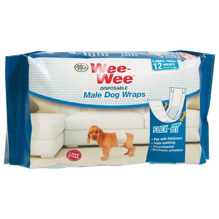 FOUR PAWS Wee-Wee Disposable Male Dog Wraps 12Pcs 100523613