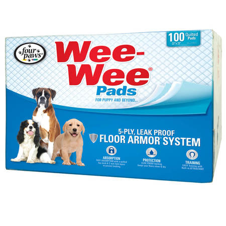FOUR PAWS Wee-Wee Pads 100Pcs Wht 22"x23"x0.1 100534714