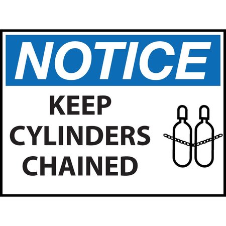 ZING Sign, Notice Cylinders Chained, 7x10", PL 10065