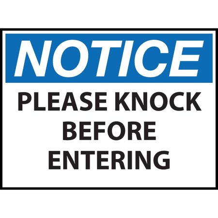 ZING Sign, Notice Knock Before Enter, 10x14", PL 20066