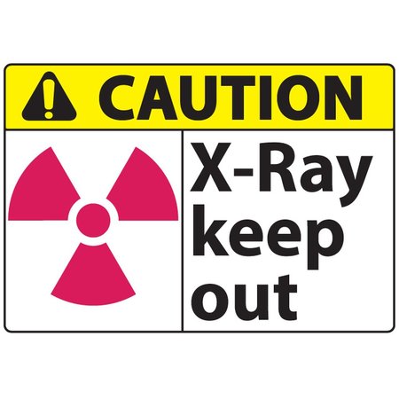 ZING Sign, Caution X-Ray Keep Out, 7x10", ADH 10069S
