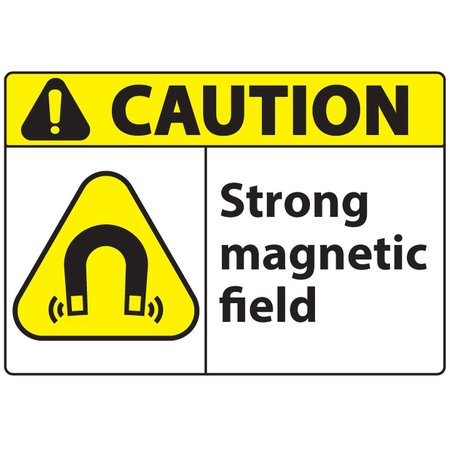 ZING Sign, Caution Magnetic Field, 10x14", ADH 20072S