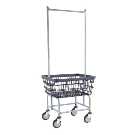 R&B Wire Products Wire Utility Cart with Double Pole Rack, 2.5 Bushel, Dura-Seven™ Anti-Rust Coating 100E58/D7