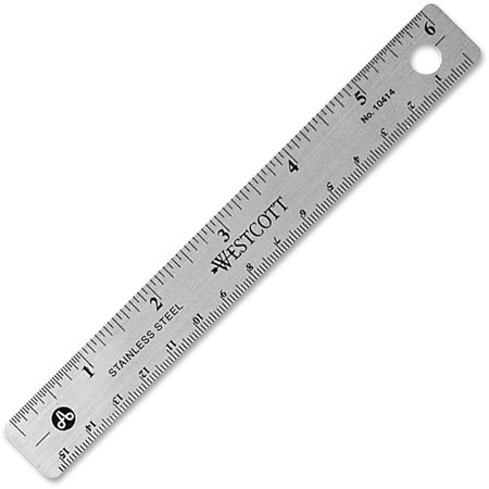 ACME UNITED Ruler, Stainless Steel, 6" 10414