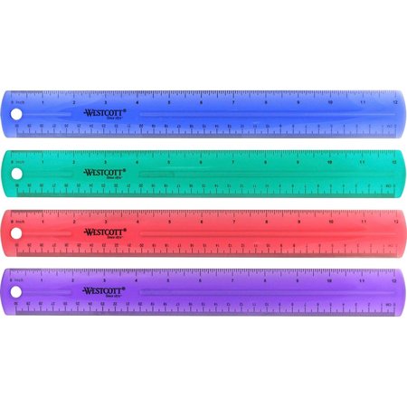 WESTCOTT Rulers, 12" Jewel Colored Ruler 12975