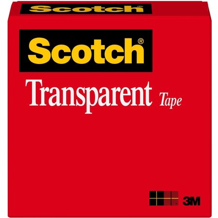 SCOTCH Tape, Roll, Transp, 3/4X1296" 600341296