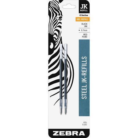 ZEBRA PEN Refill, Gel, G-301, 0.7, Bk, PK2 88112