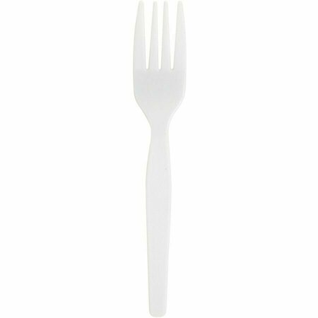 Genuine Joe Heavyweight Plastic Forks, White, PK100 GJO0010430